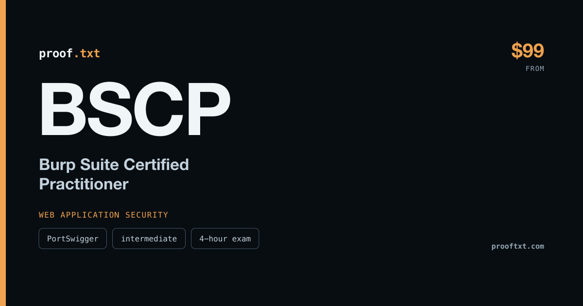 BSCP — Burp Suite Certified Practitioner: PortSwigger, intermediate level