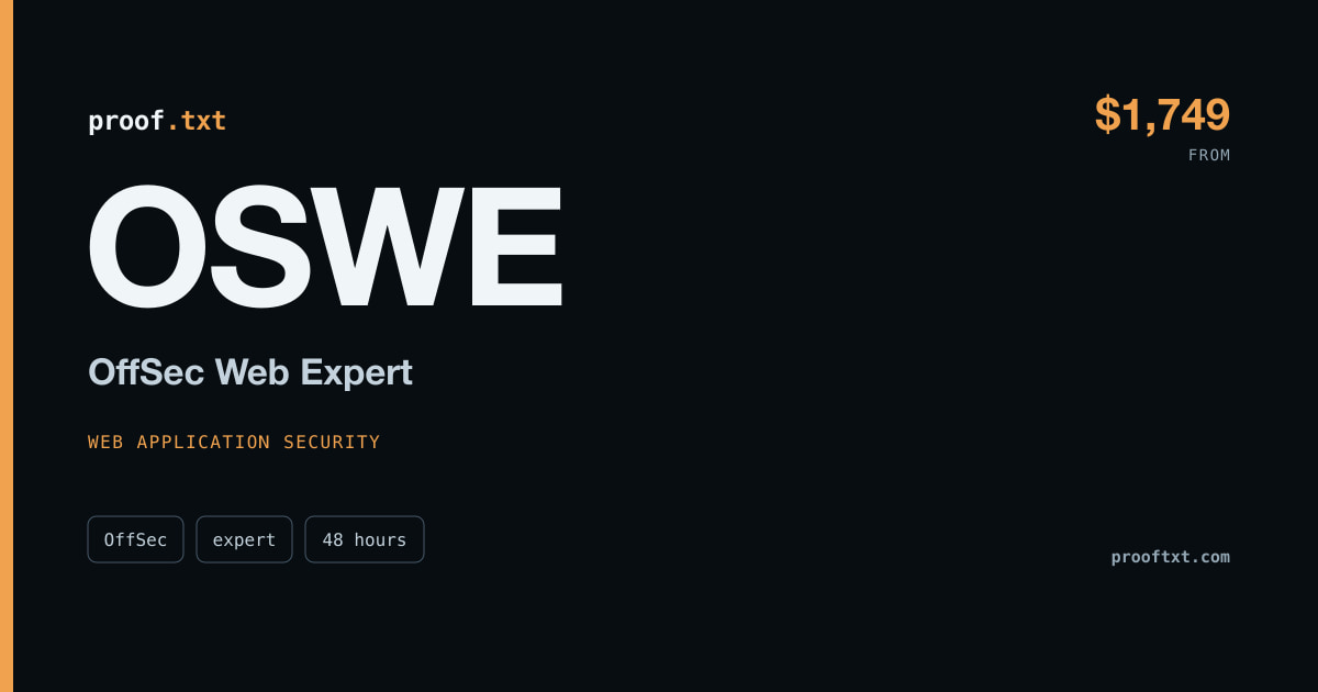 OSWE — OffSec Web Expert: OffSec, expert level