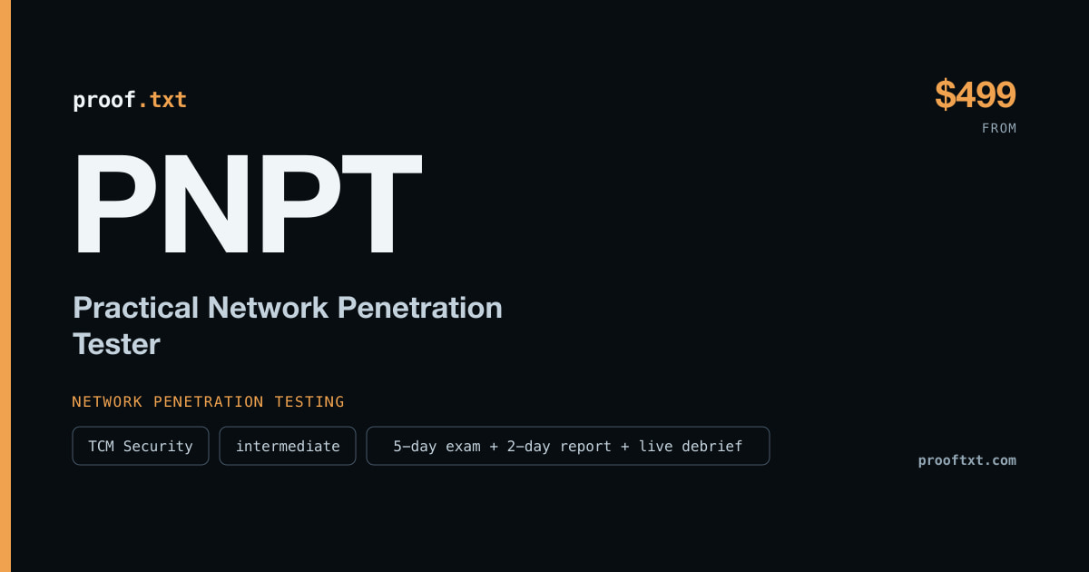 PNPT — Practical Network Penetration Tester: TCM Security, intermediate level